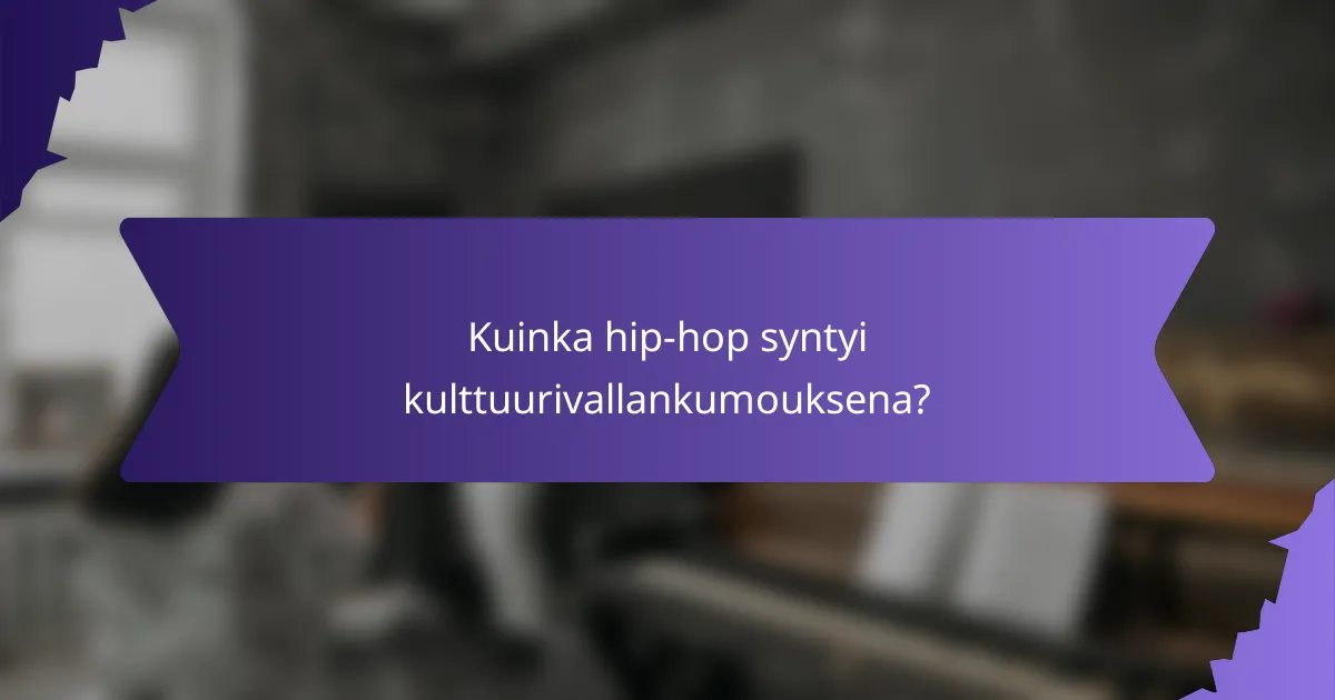 Kuinka hip-hop syntyi kulttuurivallankumouksena?